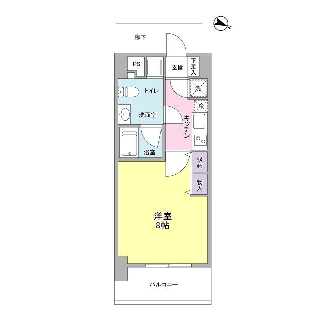 アプリーレ京町堀(1K/4階)の間取り写真