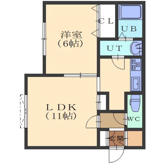 BELL VILLAGEベルヴィラージュ(1LDK/2階)の間取り写真