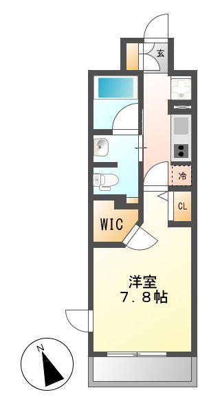 フレールコート東別院(1K/15階)の間取り写真