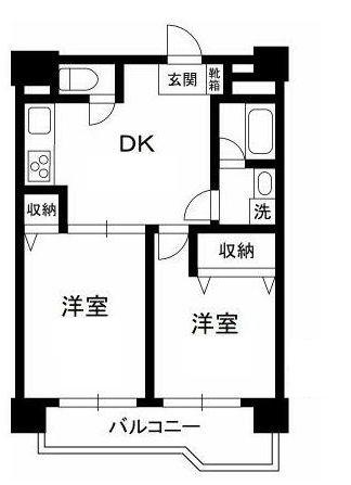 プラン押上(2DK/7階)の間取り写真