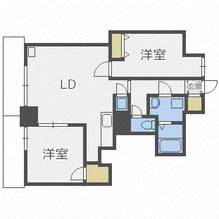 サムティタワーN26(2LDK/7階)の間取り写真