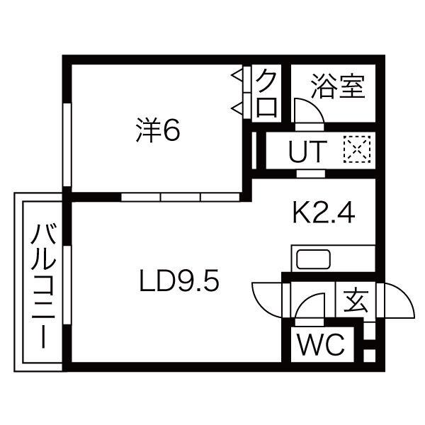 LENDROIT(1LDK/4階)の間取り写真