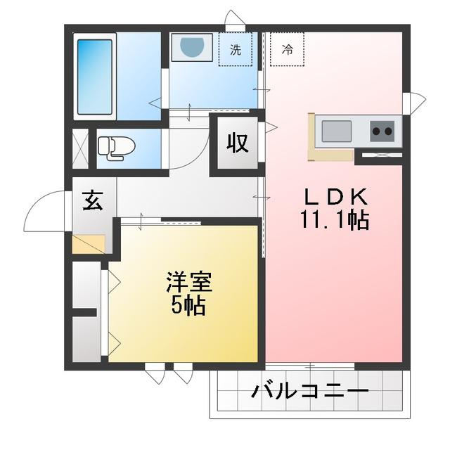FONTANA DORO(1LDK/3階)の間取り写真