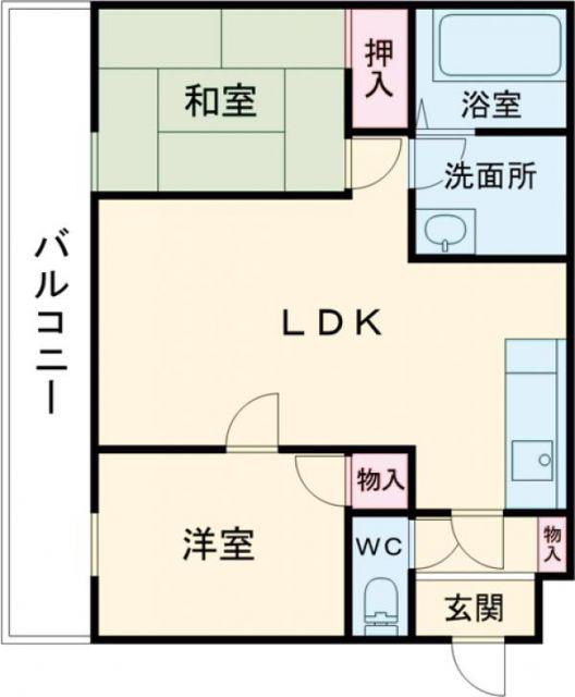 KEN白木(2LDK/3階)の間取り写真