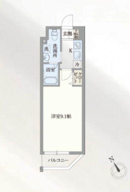 GRANPASEO門前仲町(1K/1階)の間取り写真