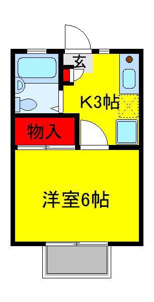 アブニールハイツ石東(1K/1階)の間取り写真