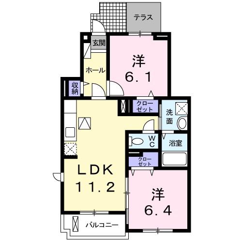 けやきフォレスト(2LDK/1階)の間取り写真