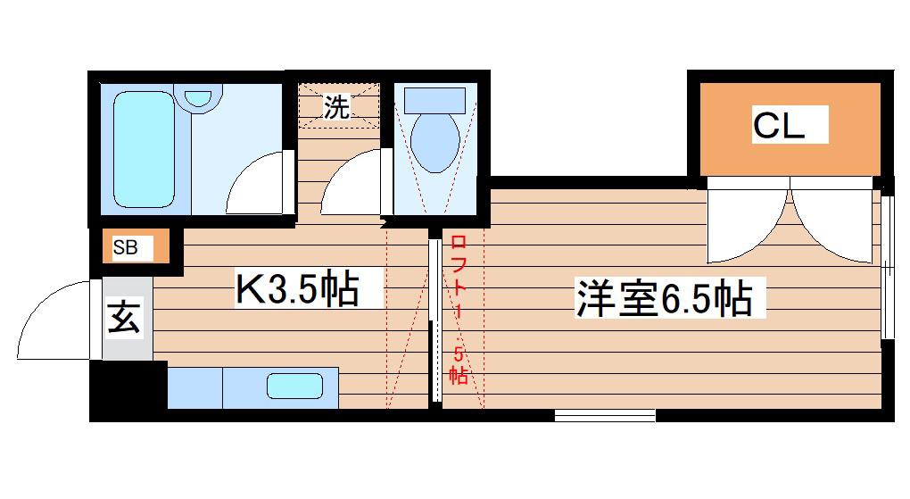 アリス高砂1A(1K/1階)の間取り写真