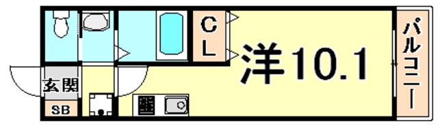 阪急西宮マンション(ワンルーム/4階)の間取り写真
