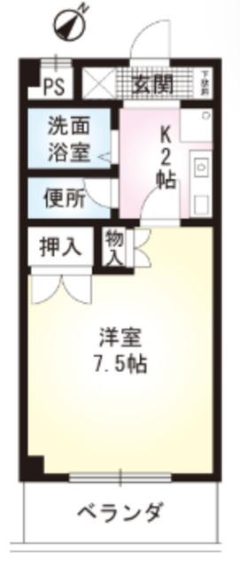 村野旭が丘ビル(1K/4階)の間取り写真