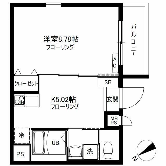 WASEDA GARDENS(1K/3階)の間取り写真