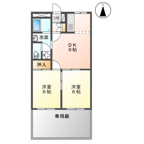 ロイヤルハイツ692(2DK/1階)の間取り写真