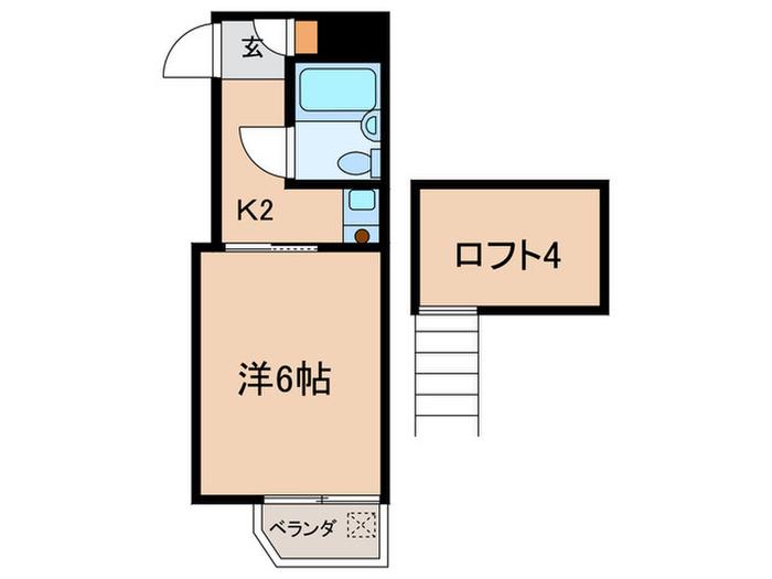 リノハイム田園調布(1K/2階)の間取り写真