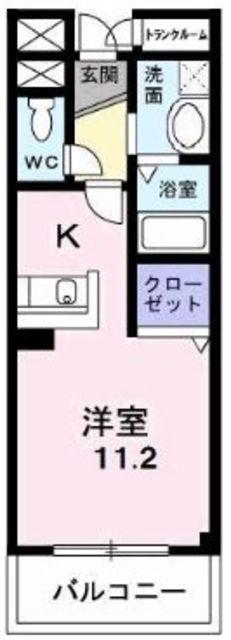 グリーンヒルズ大澤B(1K/2階)の間取り写真