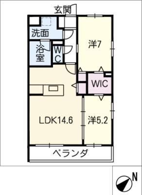 CASA NICO(2LDK/4階)の間取り写真