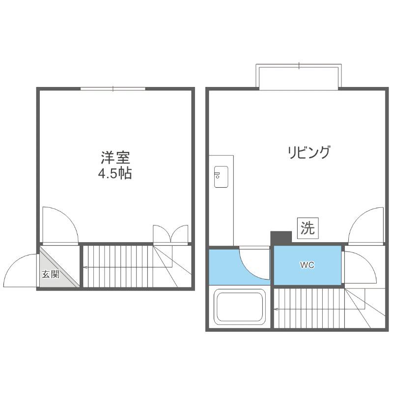 リバティ(1DK/1階)の間取り写真