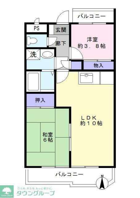 アネックス(2LDK/1階)の間取り写真
