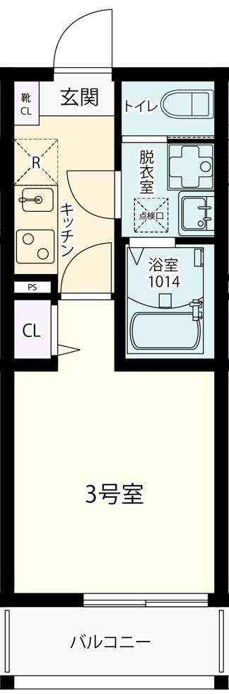 ワイズ湘南辻堂(1K/2階)の間取り写真