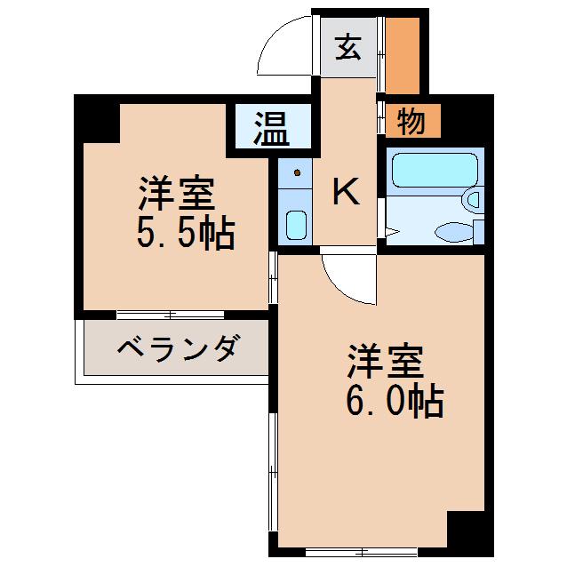 プリンセス新栄(2K/3階)の間取り写真