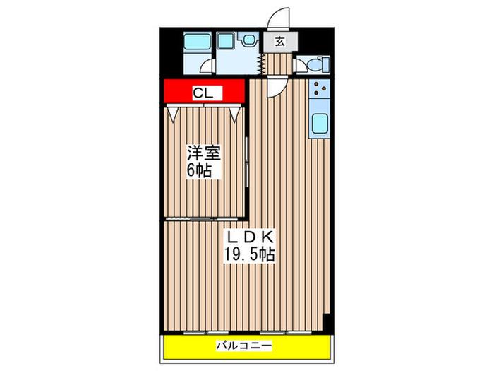 カーサ六番町(1LDK/4階)の間取り写真