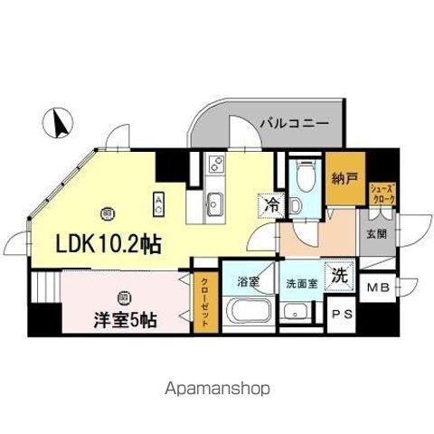 プレミアム菱屋西(1LDK/2階)の間取り写真