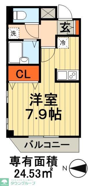 イートス千葉(1K/1階)の間取り写真