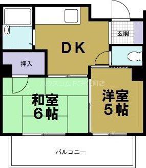 ドウェル倉本(2DK/7階)の間取り写真