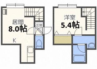 グロリア厚別(1LDK/2階)の間取り写真