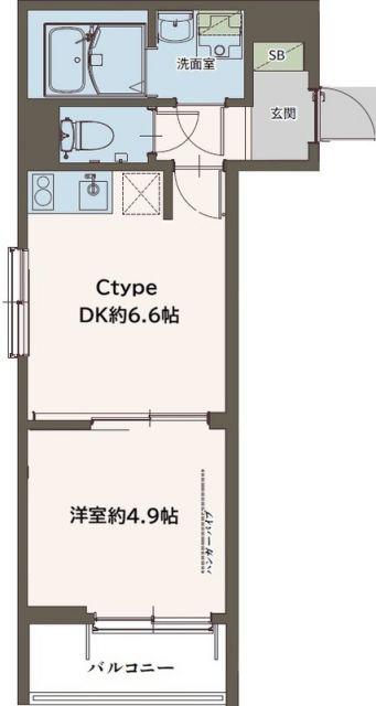 AGRANDE ODAKYU-SAGAMIHARAIV(1DK/2階)の間取り写真
