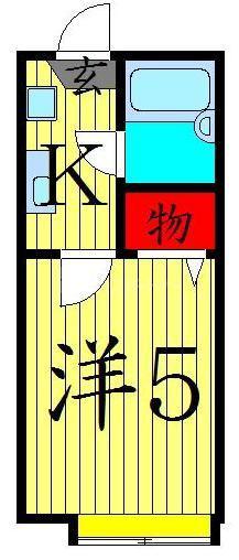 プチクレール 北綾瀬B(1K/2階)の間取り写真
