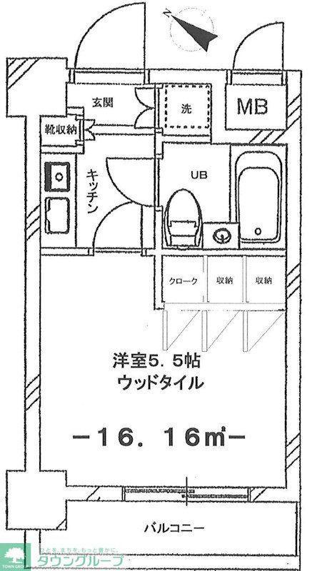 NICアーバンスピリッツ横浜反町(1K/5階)の間取り写真