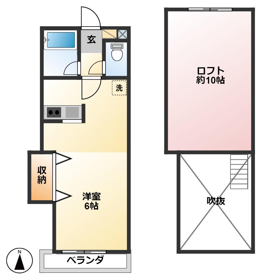 セゾン井上(ワンルーム/2階)の間取り写真