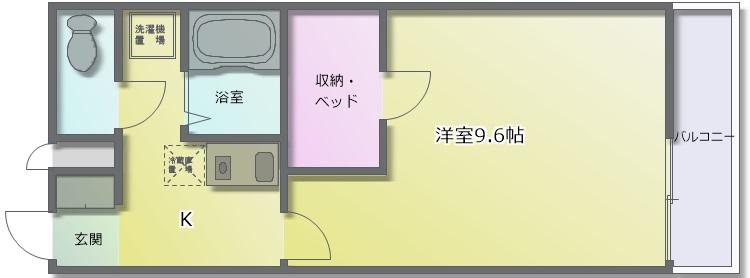 レオパレス太子堂(1K/3階)の間取り写真