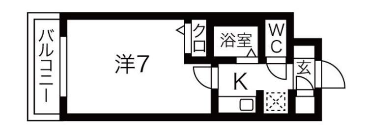 アーバンエース日本橋パル(1K/6階)の間取り写真