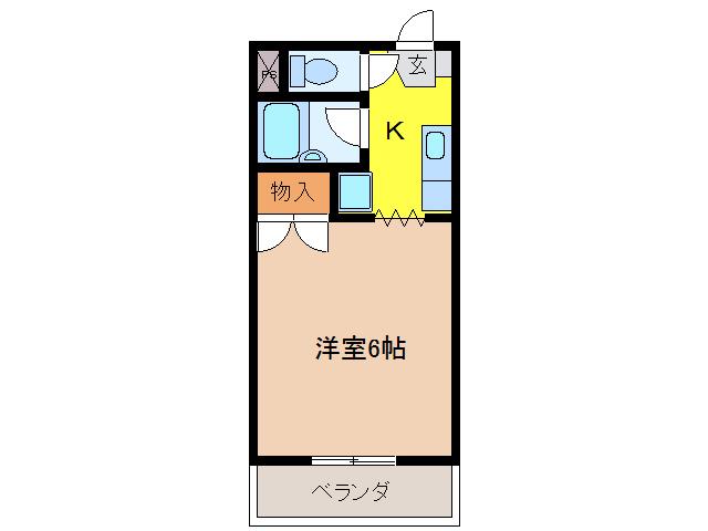 グランパス神明(1K/3階)の間取り写真