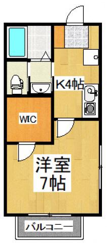 ステーションサイドあざみ(1K/2階)の間取り写真