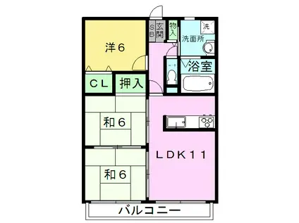 グリーンピアヤマト(3LDK/2階)の間取り写真