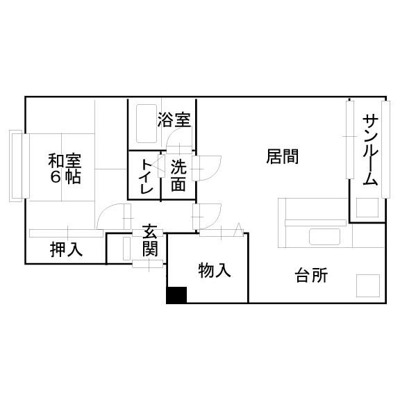 メゾン丸永(1LDK/2階)の間取り写真
