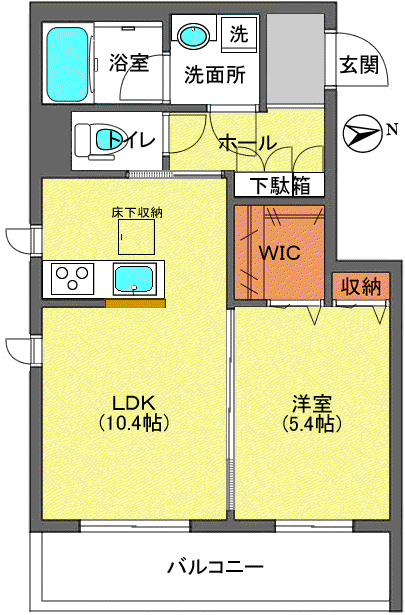 FUJI テラス(1LDK/3階)の間取り写真