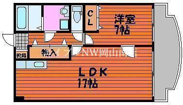アークハイツ鹿田(1LDK/3階)の間取り写真