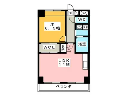 YS STAGE WAKAMIYA(1LDK/4階)の間取り写真
