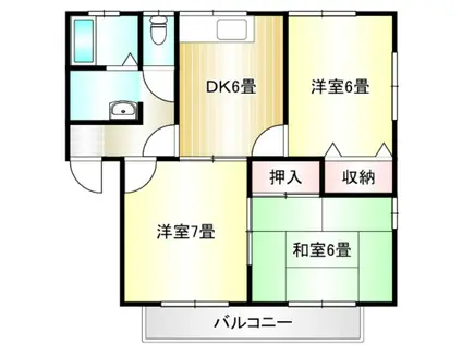セジュール東川口(3DK/2階)の間取り写真
