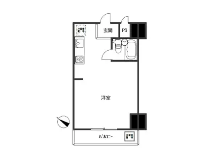 ダイアパレス根岸(ワンルーム/5階)の間取り写真