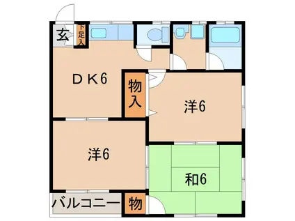 メゾン・ド・ソレイユ(3DK/1階)の間取り写真