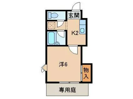フラット貴志III(1K/1階)の間取り写真