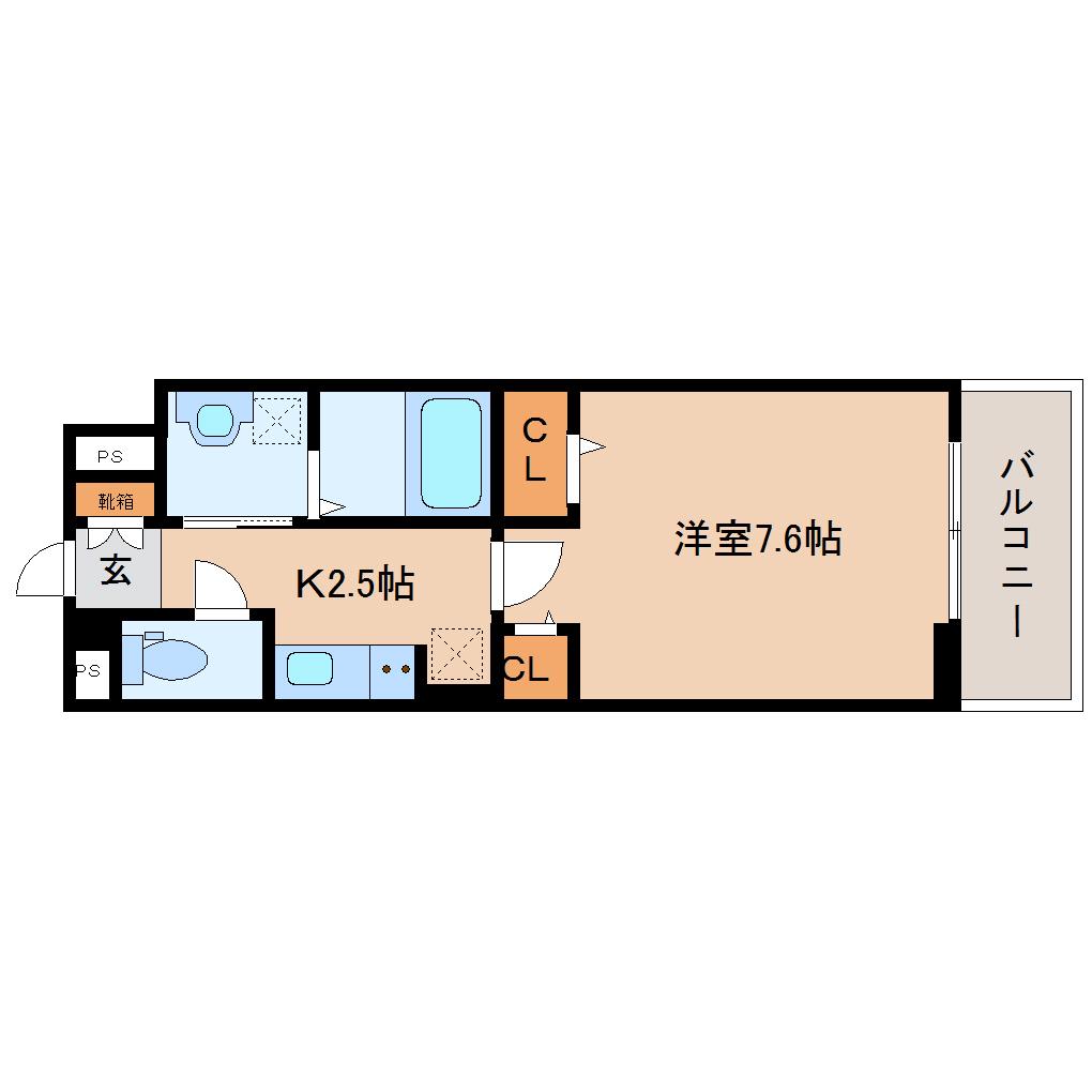 ハルズ HINODE(1K/2階)の間取り写真