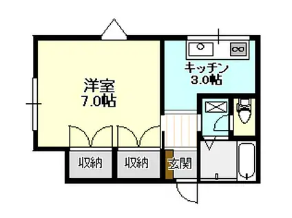 パームズサトーC(1K/2階)の間取り写真
