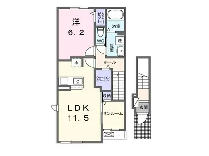 K.Z WILL F(1LDK/2階)の間取り写真