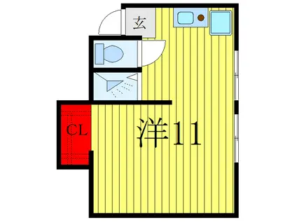 菅野ハイツ(ワンルーム/2階)の間取り写真