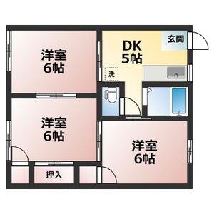 愛宕ハイツ(3DK/2階)の間取り写真